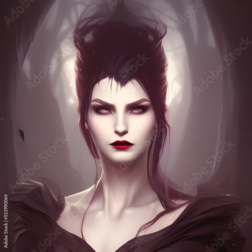 Female Vampire. Neural network generated art.