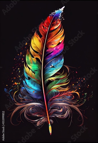 Fotografie, Obraz Rainbow feather