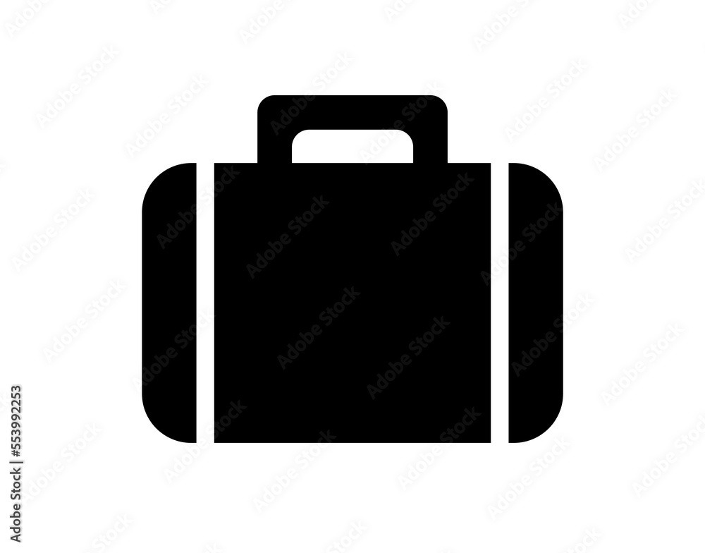 Suitcase icon for travel and business. Luggage concept for objects and clothes on white background Suitcase icon for travel and business. Luggage concept for objects and clothes on white background