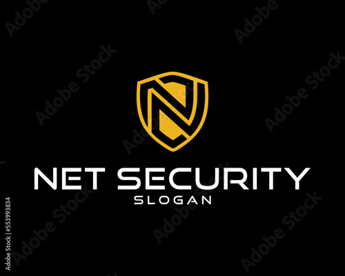 business logo design modern logo initial N security 