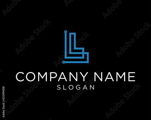 business logo design technology modern initial L 