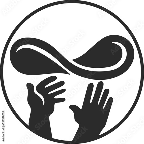 Dough pizza icon, bakery icon black vector