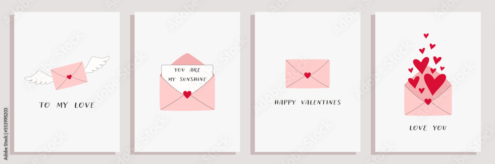 Valentine's day greeting cards set.	
 - obrazy, fototapety, plakaty 