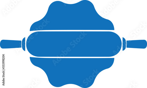 Dough pizza icon, making pizza dough icon blue vector