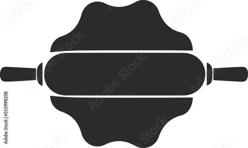 Dough pizza icon, cooking icon black vector