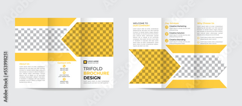Corporate trifold brochure template. Modern, Creative, and Professional tri fold brochure vector design