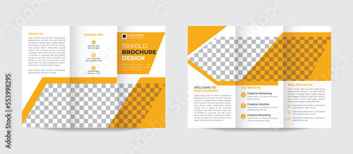Professional business trifold brochure template design with minimalist layout and modern concept use for business