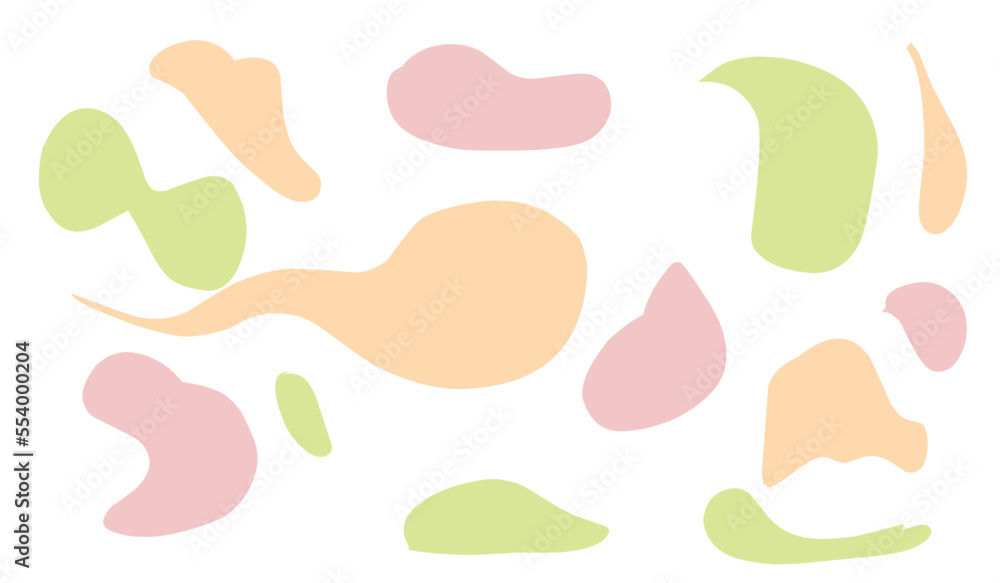 Big set of Liquid Abstract shapes. Isolated Flat Vector background illustration. Various colors modern template. Minimal curvy design. Geometric graphic elements. Place for text. Big set of Liquid Abstract shapes. Isolated Flat Vector background illustration. Various colors modern template. Minimal curvy design. Geometric graphic elements. Place for text.