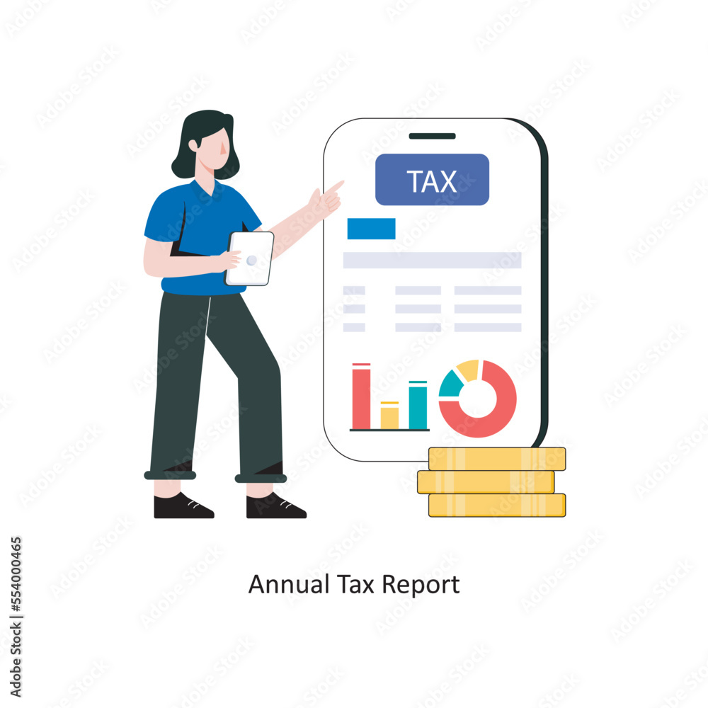 Annual tax report Flat Style Design Vector illustration. Stock illustration Annual tax report Flat Style Design Vector illustration. Stock illustration