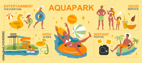 Aquapark Infographics Flat