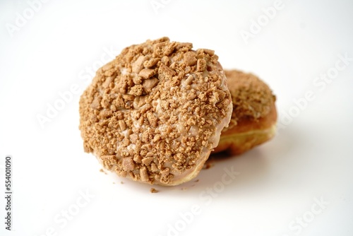 Cookie butter Donut / Doughnut isolated on white background