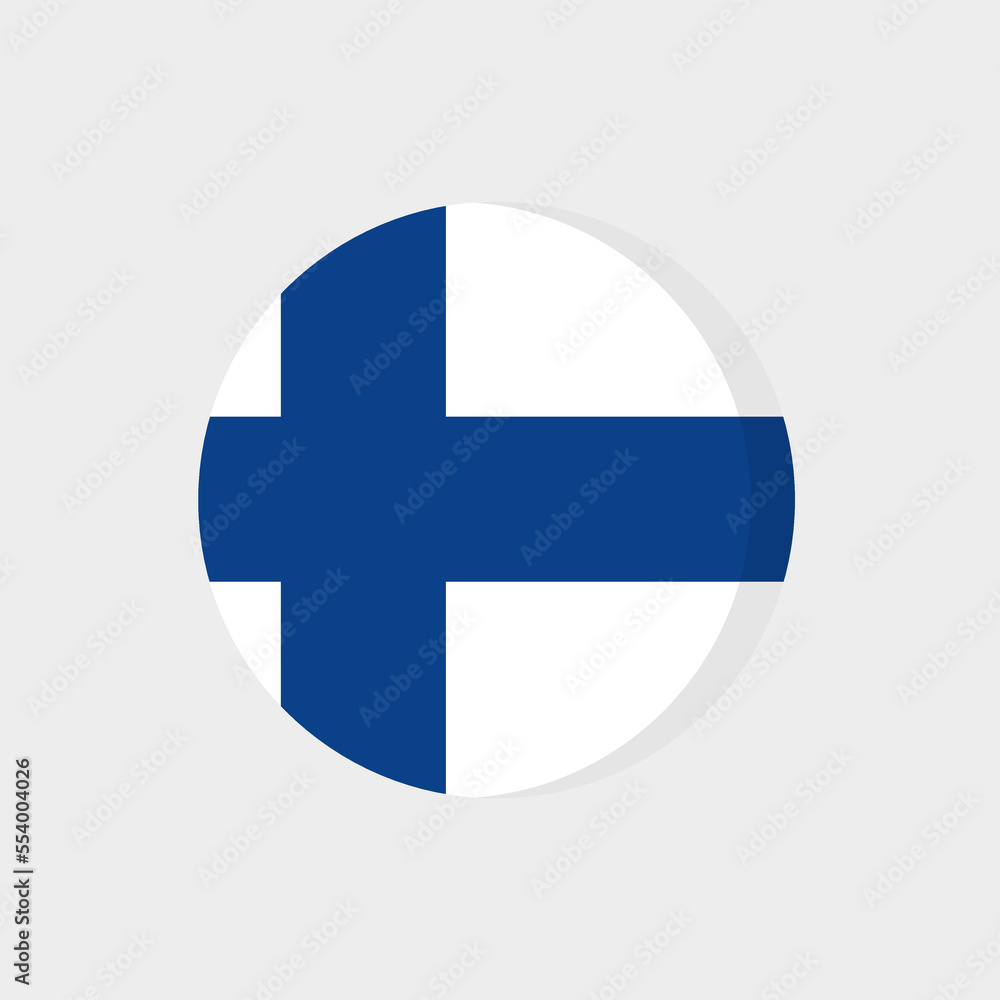 Flat icon flag of Finland in circle symbol isolated on white background. Vector illustration. Flat icon flag of Finland in circle symbol isolated on white background. Vector illustration.