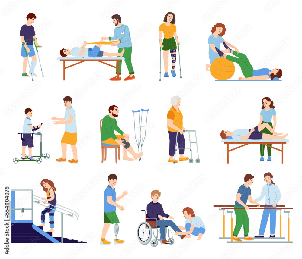Physical Rehabilitation Icon Set