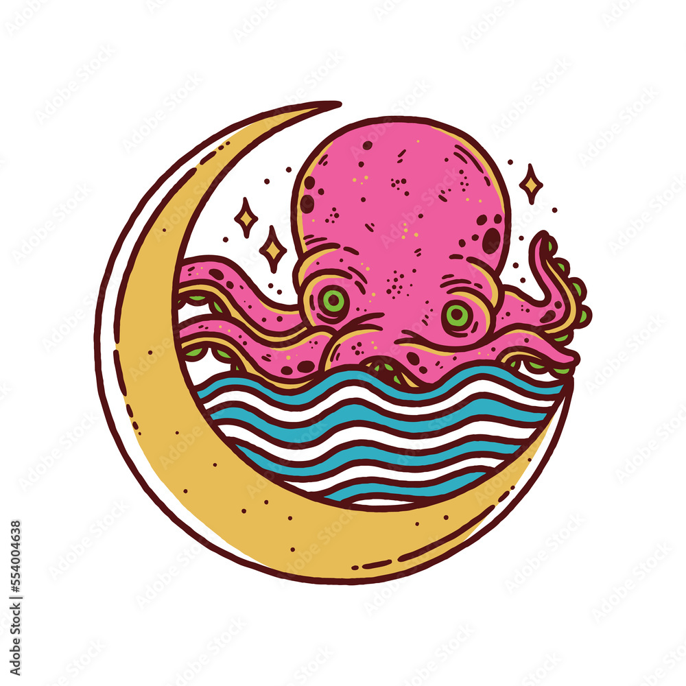 Octopus in sea vector illustration design Octopus in sea vector illustration design