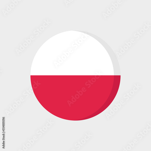 Free Download Flat icon flag of Poland in circle symbol isolated on gray background. Vector illustration. - GFXLoad