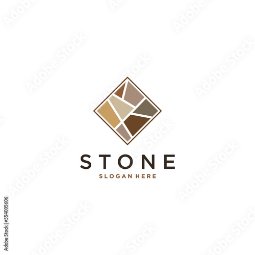 stone logo template in white background