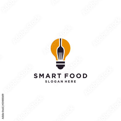 smart food logo template in white background