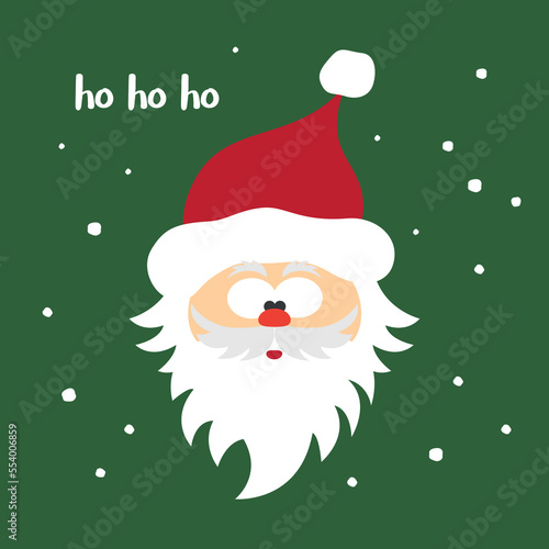 Merry Christmas and Happy new year illustration with Santa Claus. Cute winter vector illustration.