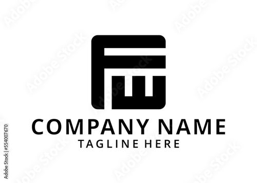  Illustration FW logo design template vector photo