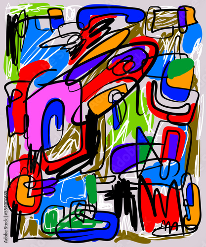 Abstract art. Pattern background. Doodle painting 2