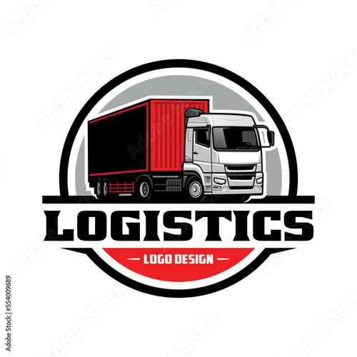 cargo and shipping truck illustration logo