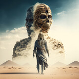 Pharao Undead Mummy Concept. Designed using Generative AI. 