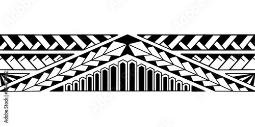 Wrap around arm polynesian tattoo design. Pattern aboriginal samoan. Vector illustration eps10.