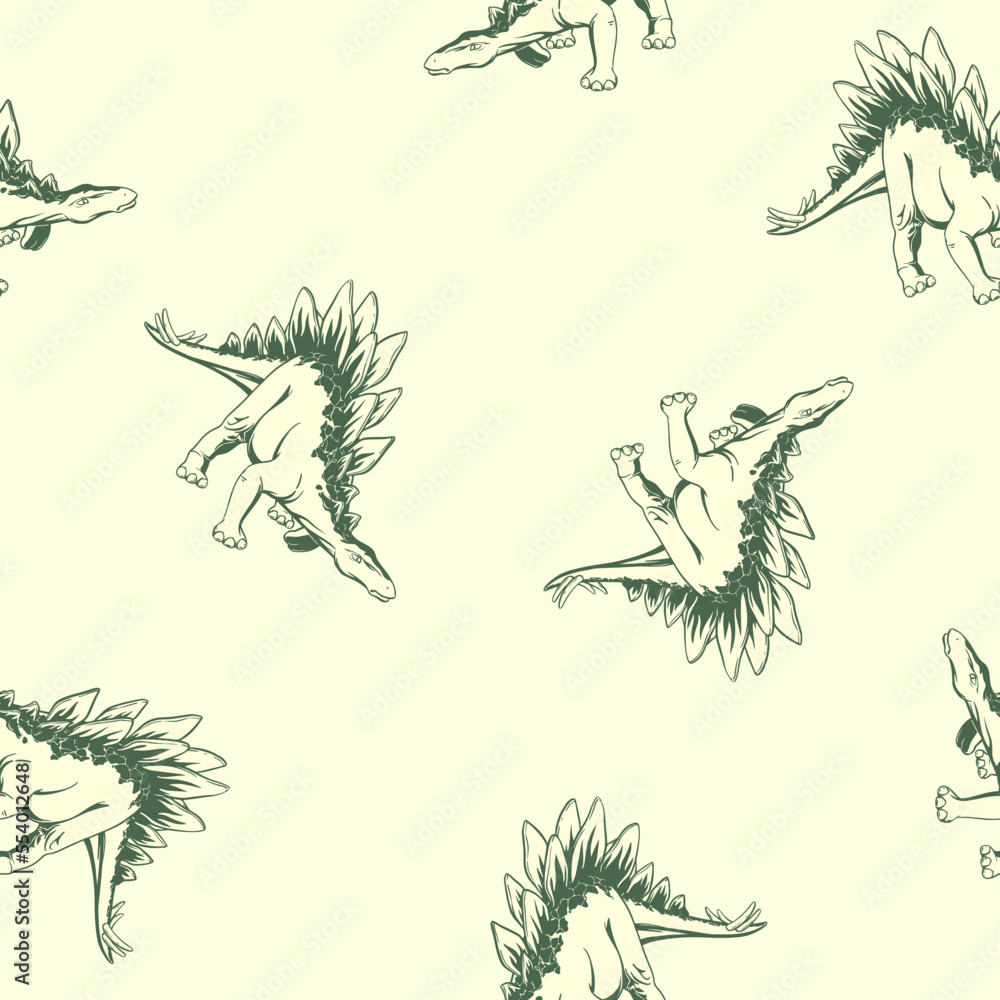 Hand drawn spinosaurus seamless pattern. Vector clipart Hand drawn spinosaurus seamless pattern. Vector clipart