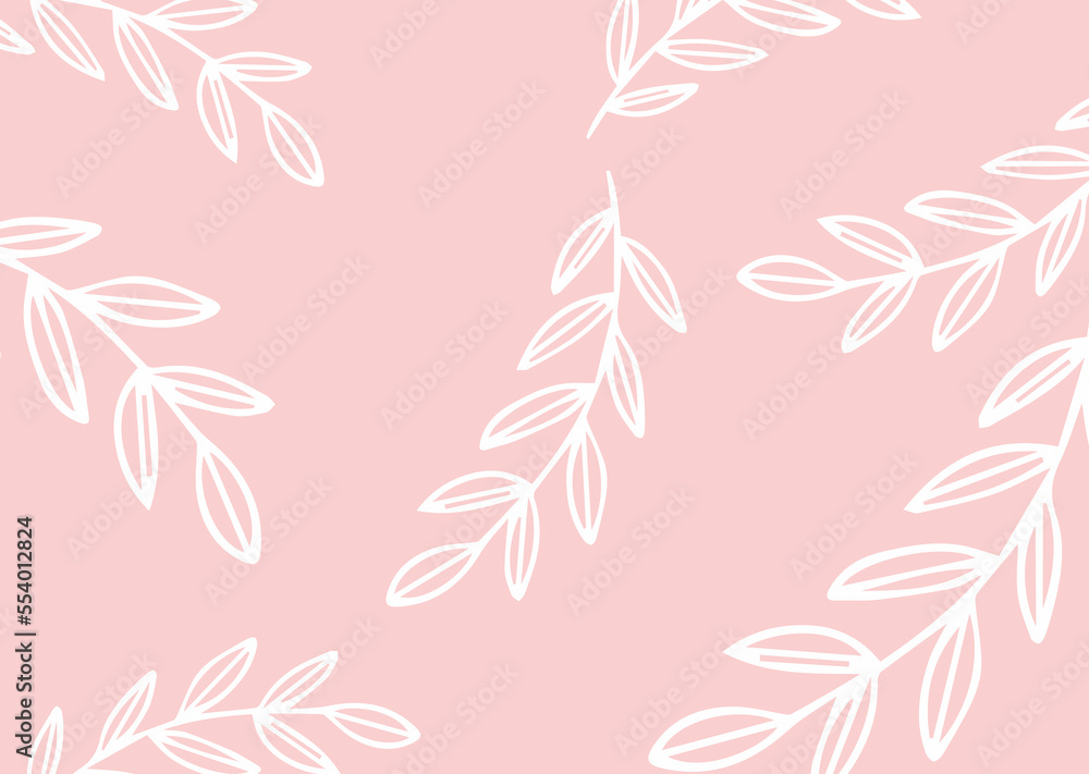 CARTOLINA foglie bianche lineart CARTOLINA foglie bianche lineart