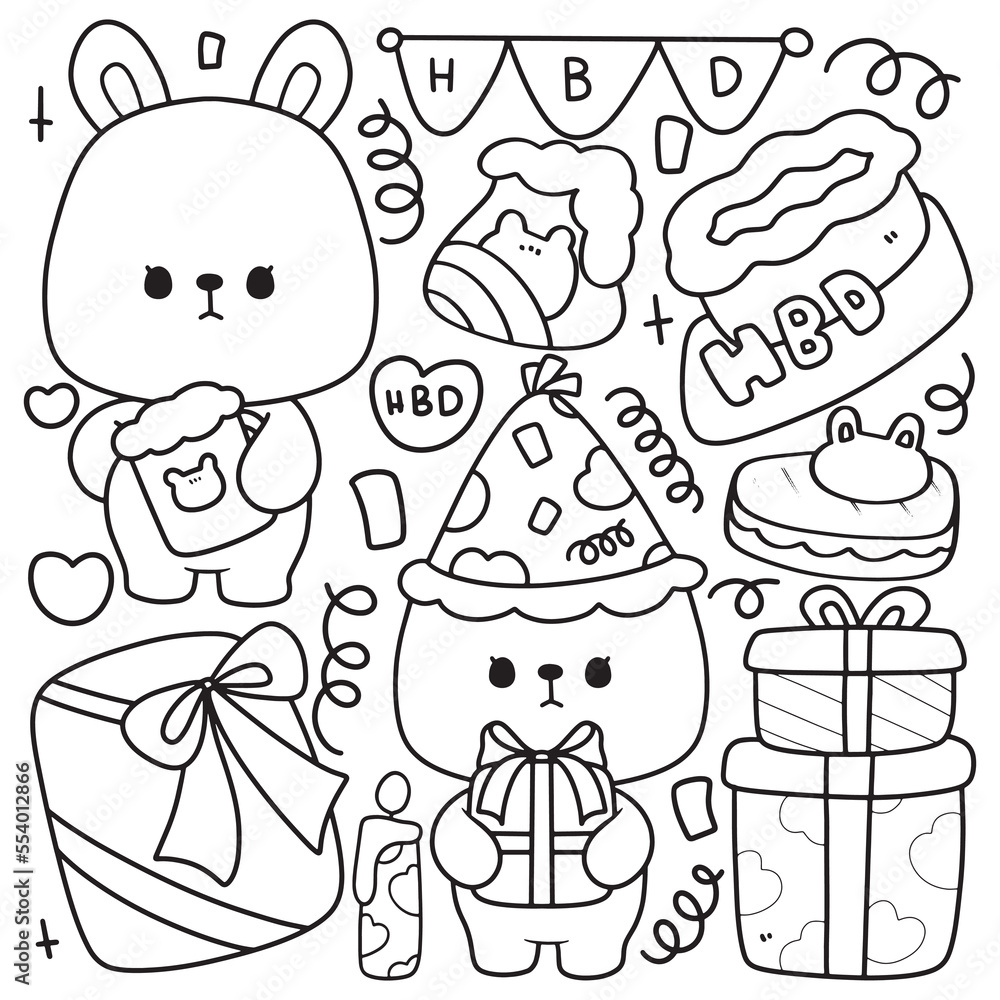 happy birthday rabbit outline happy birthday rabbit outline