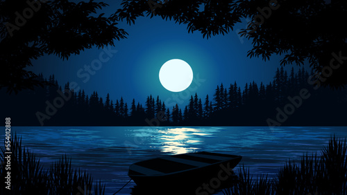 full moon over the lake