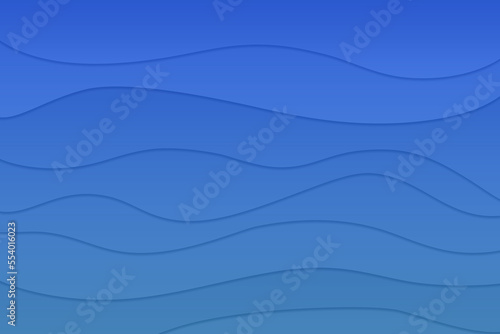 Blue paper wave abstract banner design. Elegant wavy vector background