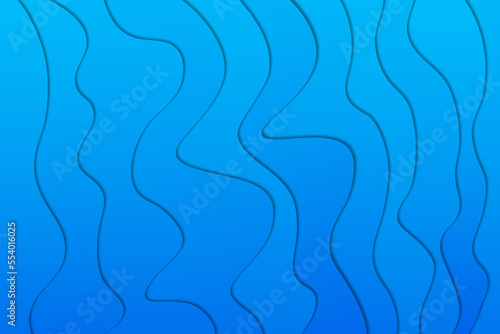 Blue paper wave abstract banner design. Elegant wavy vector background