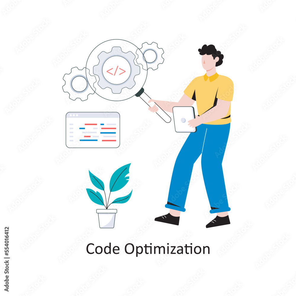 Code Optimization Flat Style Design Vector illustration. Stock illustration Code Optimization Flat Style Design Vector illustration. Stock illustration