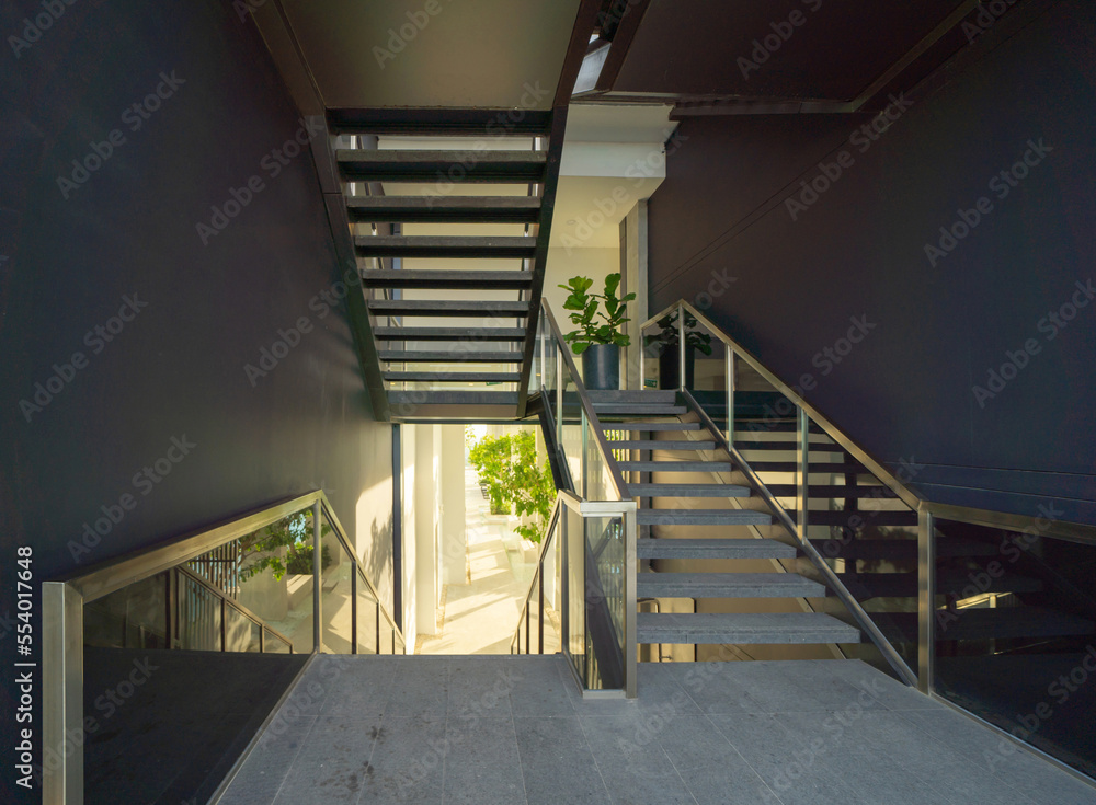 Fototapeta premium Luxury staircase in condominium or apartment. Architecture interior design decoration