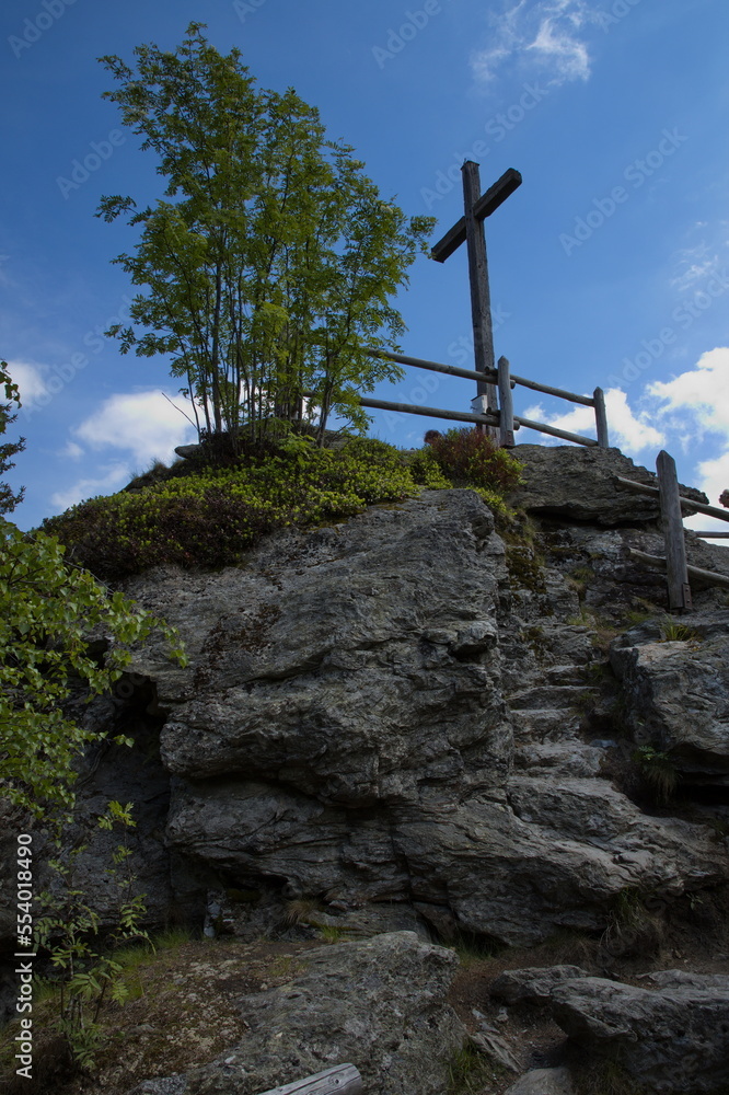 Viewpoint Ronalduv kamen (Ronald's Stone) in High Ash Mountains,Nymburk District,Czech Republic,Europe
