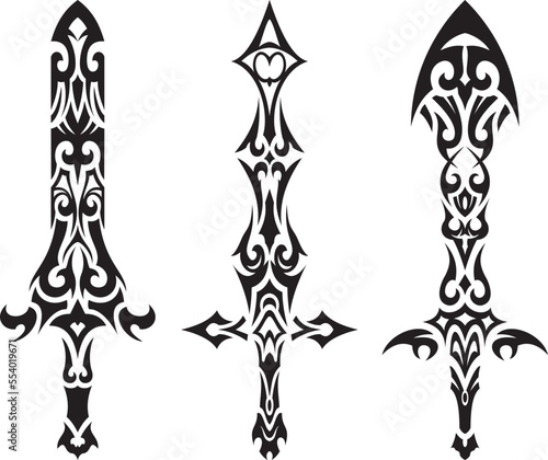 Tribal Tattoo design of swords