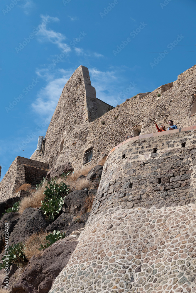 Castle at Castelsardo, Sardinia, Italy on top of a hill.