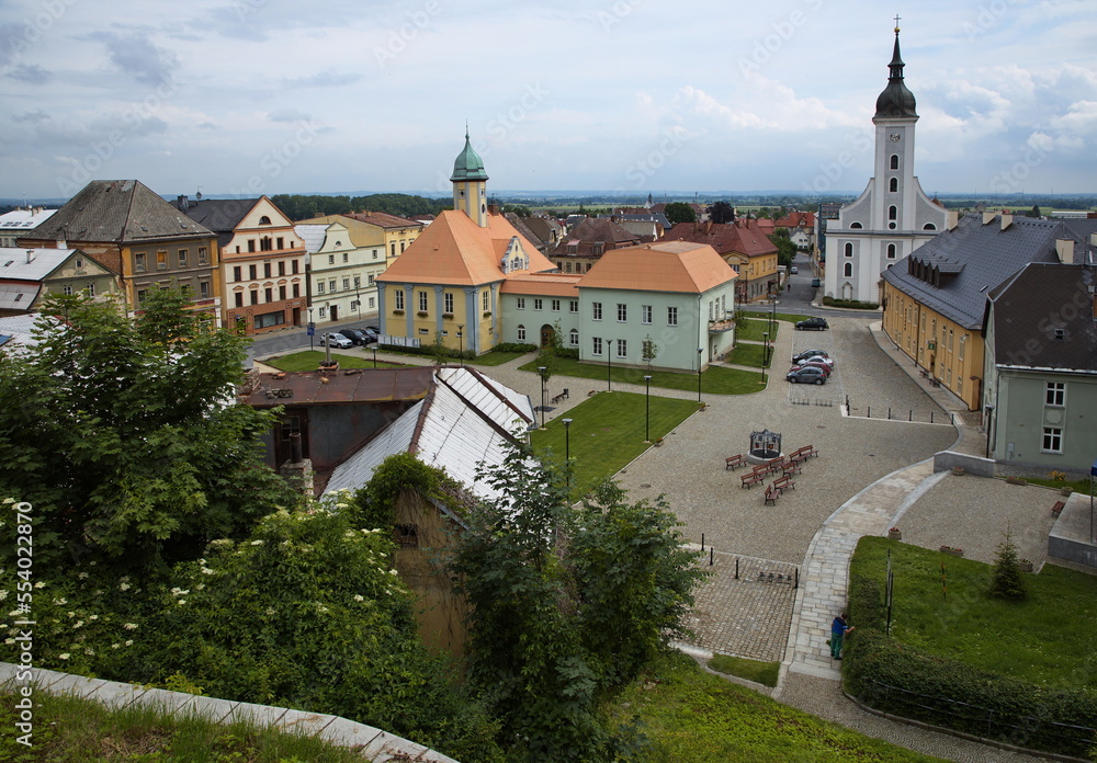View of the town Javorník from Jansky vrch,Javornik District,Czech Republic,Europe
