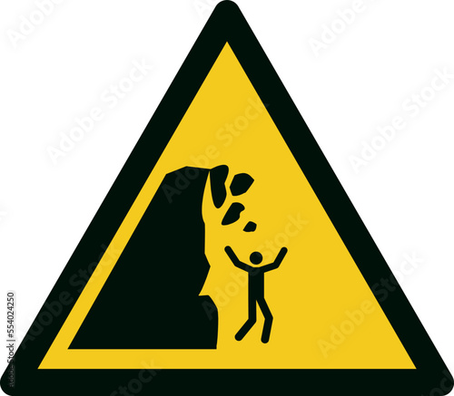 ISO 7010 W053 Warning; Unstable cliff