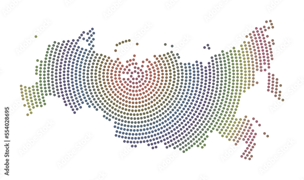 Russia dotted map. Digital style shape of Russia. Tech icon of the country with gradiented dots. Beautiful vector illustration. Russia dotted map. Digital style shape of Russia. Tech icon of the country with gradiented dots. Beautiful vector illustration.