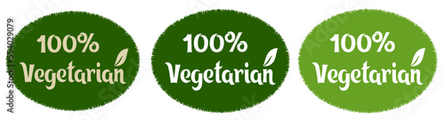 Vegan organic eco natural bio sticker label logo icon. Logo with a pattern of green leaves. Ecological products. Stickers of eco-friendly products. Vector illustration of vegan organic food icons