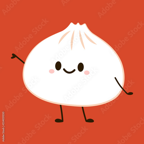 Chinese dumplings character design. Chinese dumplings is Chinese food. Bao cartoon.