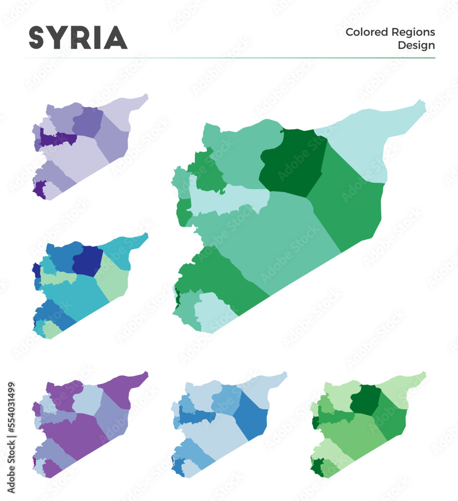 Syria map collection. Borders of Syria for your infographic. Colored ...