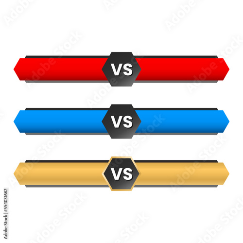Versus battle interface label sign design vector