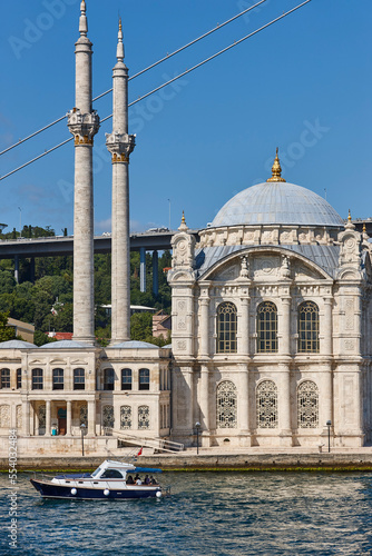 Picturesque Buyuk mecidiye cami in Marmara strait. Istanbul, Turkey