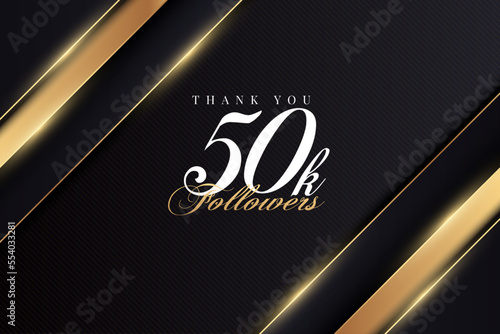 celebration for 50k followers with shiny gold line frame.