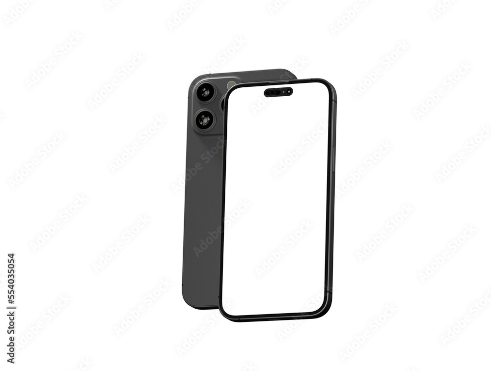 Modern glass smartphone hanging over the table Modern glass smartphone hanging over the table