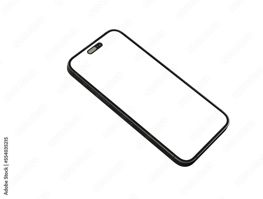Modern glass smartphone hanging over the table Modern glass smartphone hanging over the table