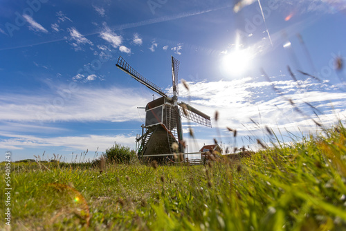 Dutch Mill between the field in the Netherlands